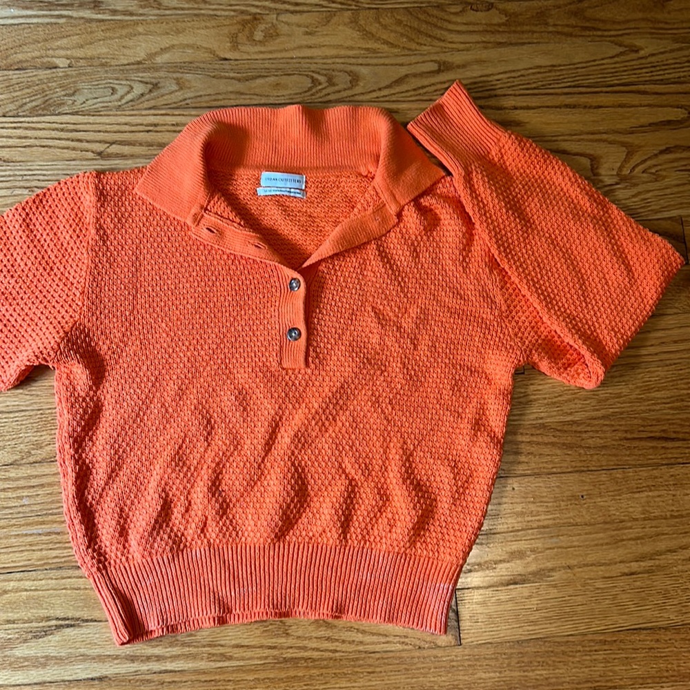 Urban Outfitters Collared Orange Knit Sweater